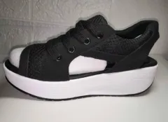 Cake-Soled Sandals, Thick-Soled Wedges, Breathable Swaying Shoes, Mesh Shoes, Casual Women'S Shoes - Black - View 1