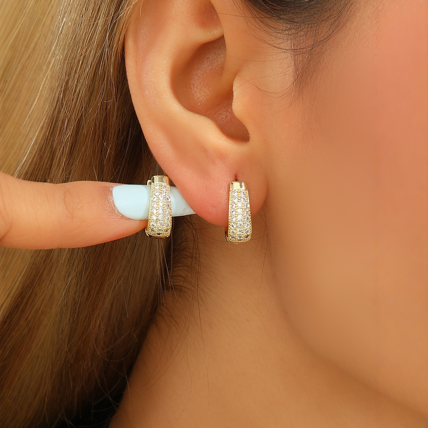 Fashion Women's Jewelry Copper Plated Real Gold Earrings