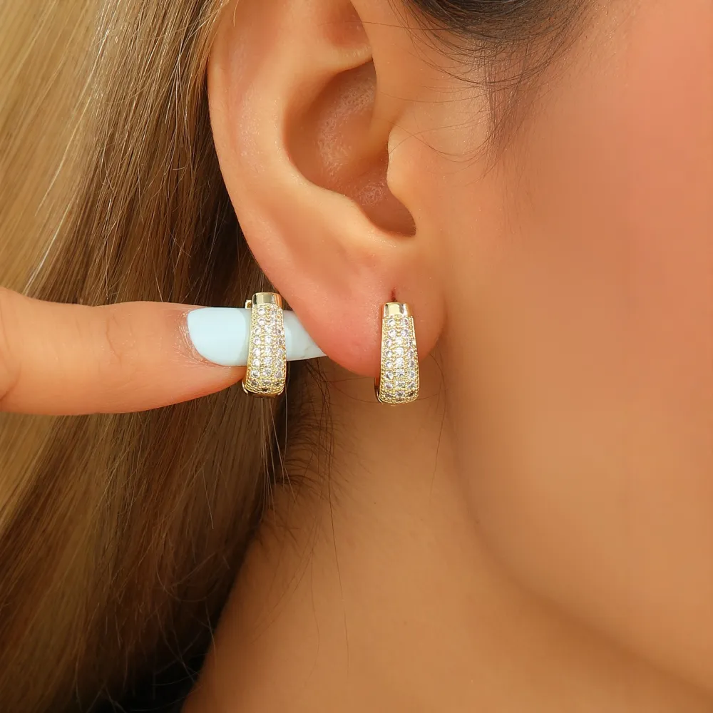 Fashion Women's Jewelry Copper Plated Real Gold Earrings