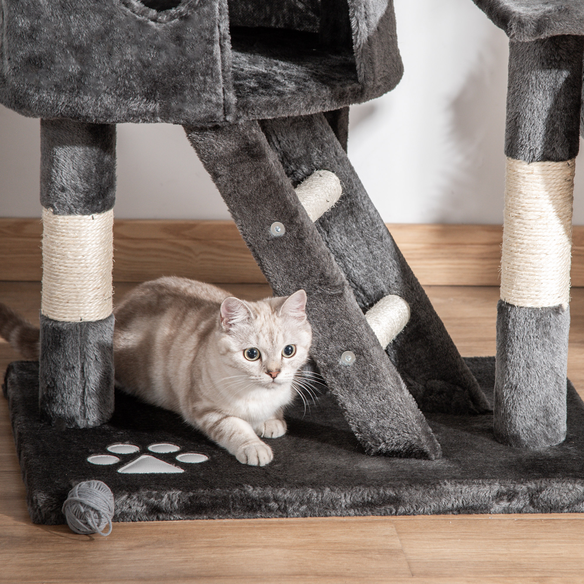 Indoor Cat Specific Floor Standing Tree, Adjustable Height, 240-260 Cm - Dark — image 8