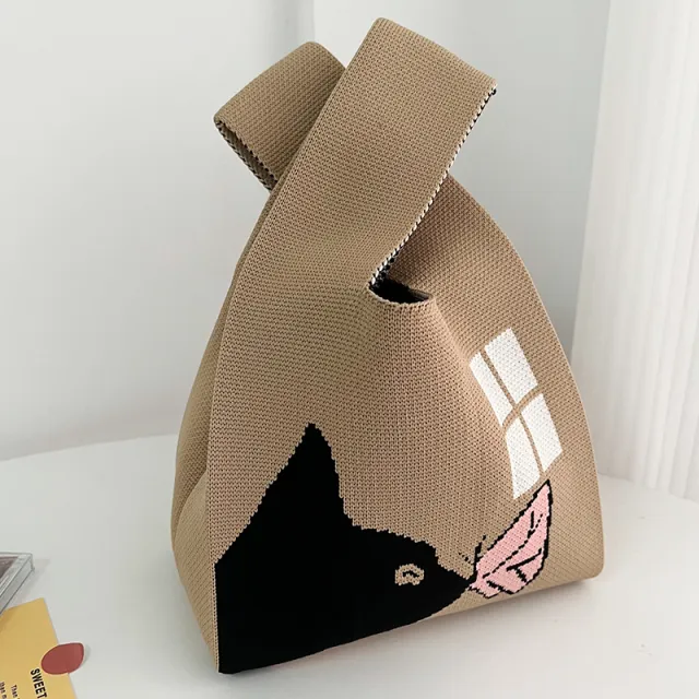 Fashion Outgoing Handbag Korean Woven Tote Bag Khaki - Shop at LoveMi