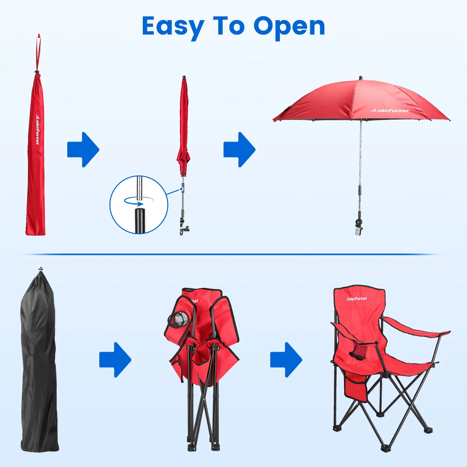 1Pc Camping Chair With Umbrella Lightweight Foldable Outdoor Chair With Cup Holder Detachable Sun Canopy Carrying Bag 330LBS Max Load For Beach Picnic Travel Co