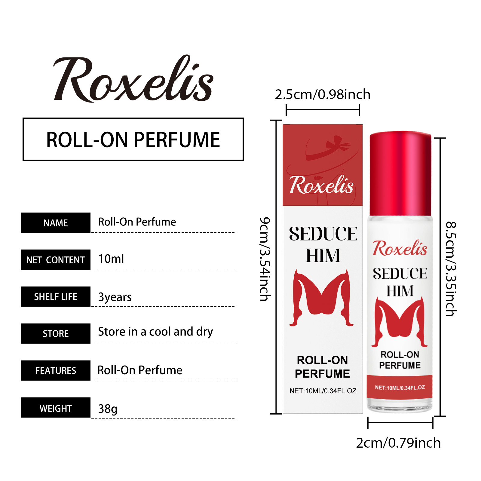 Seduce Him Pheromone Roll-On Perfume For Women, Long Lasting Fruity Floral Attraction Perfume Oil Portable Dating Charm Fragrance 10ml — foto 3