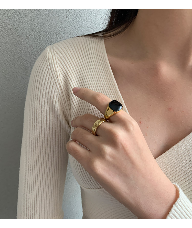 Temperament Index Finger Titanium Steel Ring Female Light Luxury