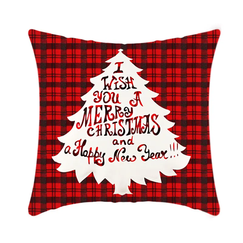 Merry Christmas Cushion Cover 45cm Elk Santa Claus Short Plush Sofa Pillow Cover Home Decor Pillowcase Christmas Decoration – image 10