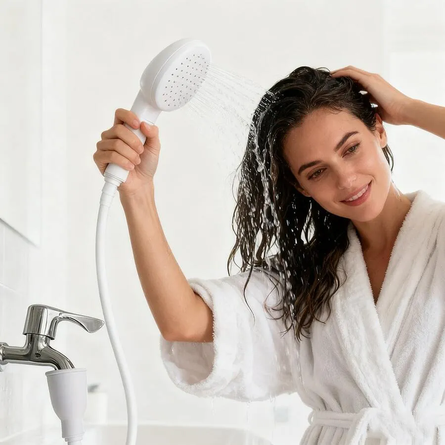 Portable Handheld Faucet Sprayer, Easy To Install Faucet Adapter, Shower Head For Shampooing And Pet Bathing, Durable ABS Material, Ideal For Home, Travel And RV Use