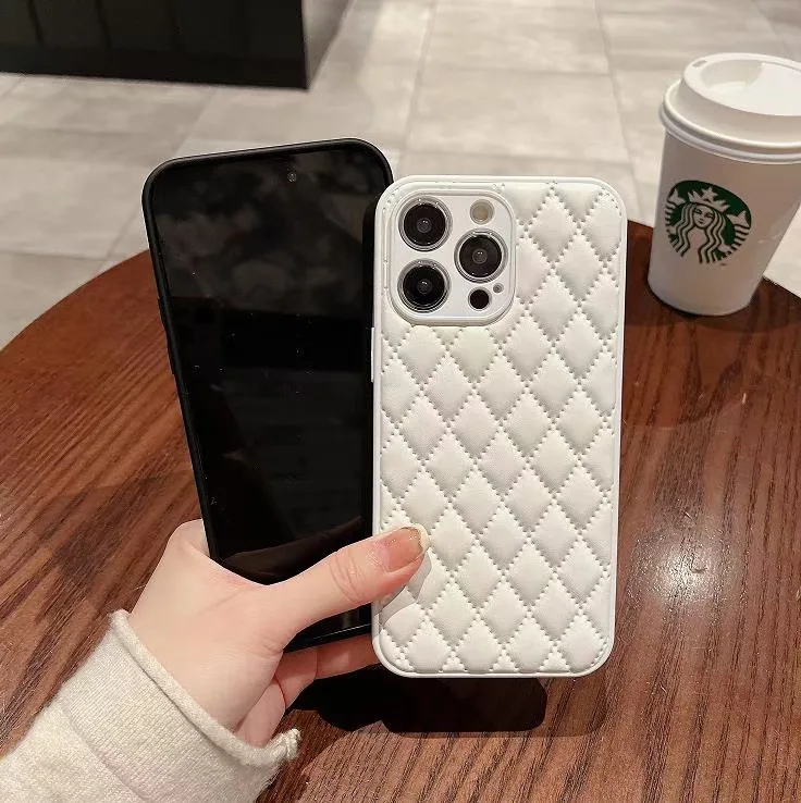 Suitable Phone Case Rhomboid Soft Leather