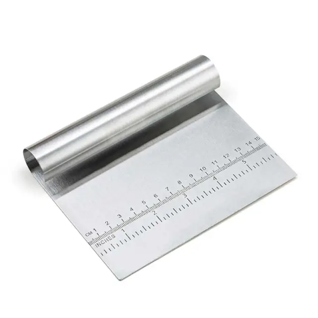Stainless Steel Pastry Spatulas Cutter With Scale Pizza Dough Scraper Fondant Cake Decoration Tools Baking Kitchen Accessories Dough Cake Stainless... Silver - Shop at LoveMi
