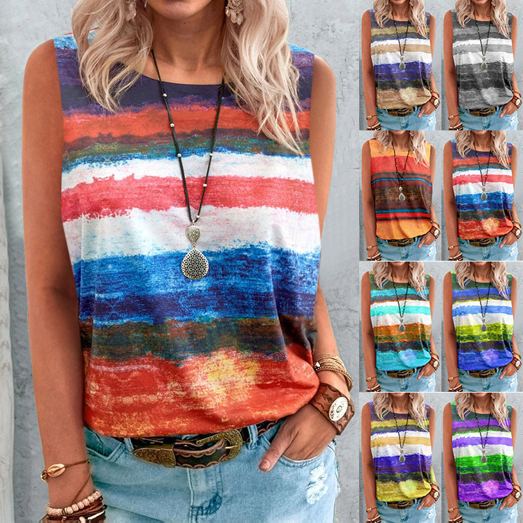 Women's Fashion Gradient Collision Undershirt T-shirt