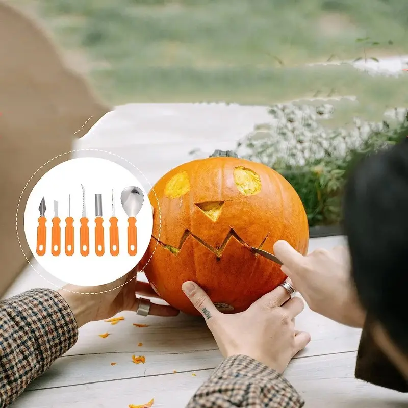 Halloween Stainless Steel Pumpkin Carving Set Fruit