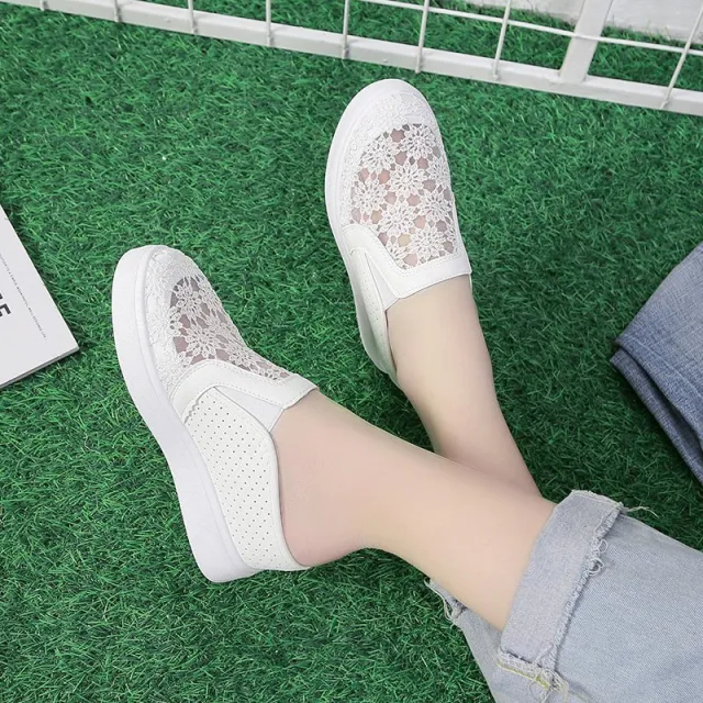 Fashion Half Slippers, Thick Sole, Mesh Wedges, Baotou Sandals White - Shop at LoveMi