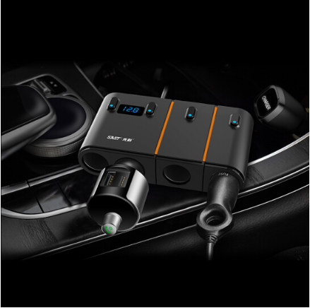 Title 5, Smart Dual USB Car Charger One for Four Cigaret...