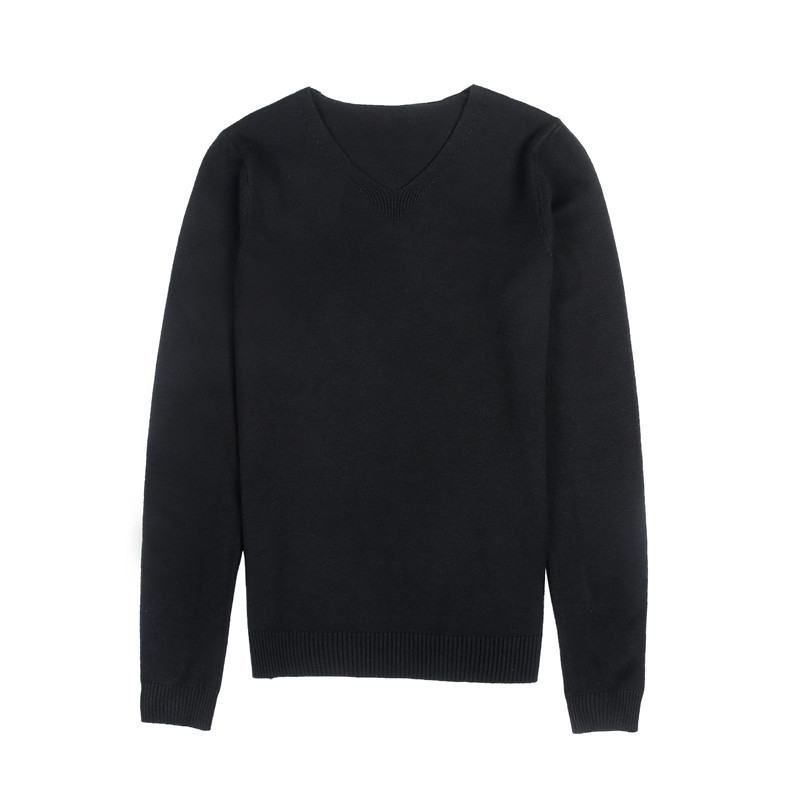 Men's Solid V-neck Bottoming Knitwear New Fashion Slim Fit