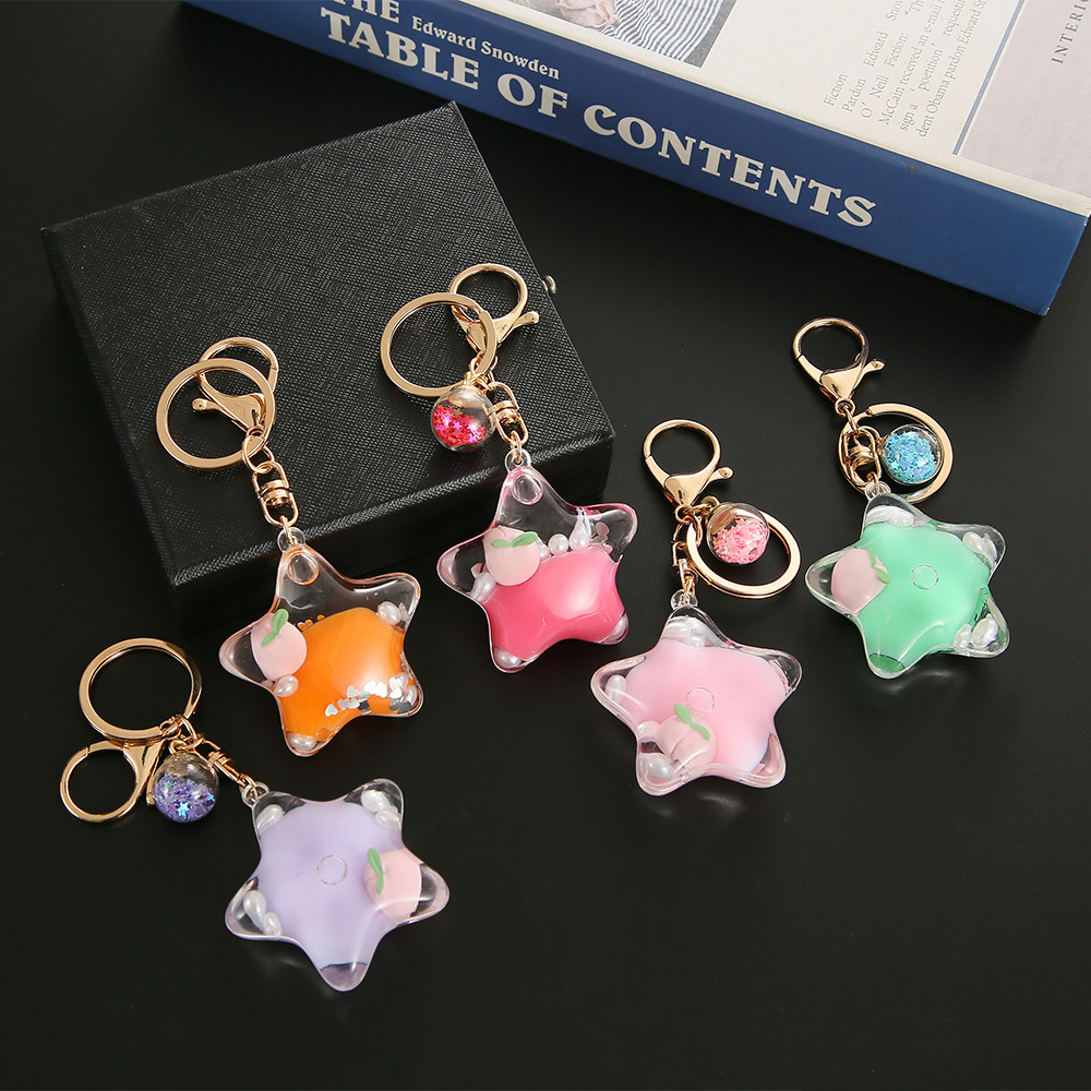 Title 6, Color Small Pendant Peach Five-pointed Star Liq...