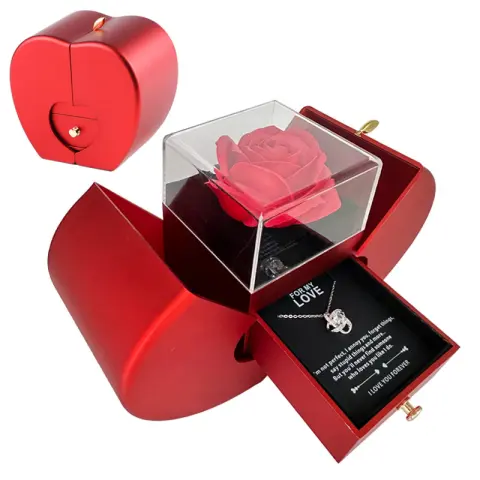Fashion Jewelry Box Red Apple Christmas Gift Necklace Eternal