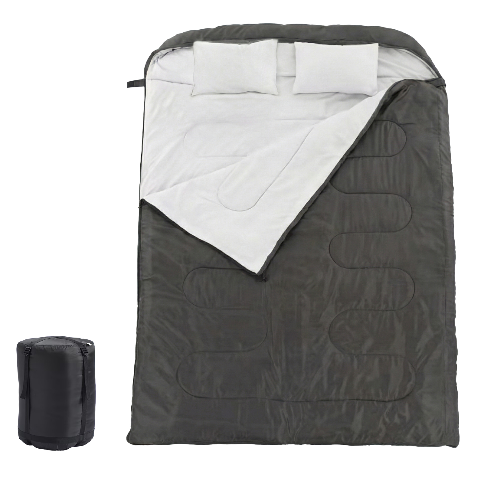 Adult Double Warm Sleeping Bag With Pillow, Lightweight, Portable And Compact Double Sleeping Bag