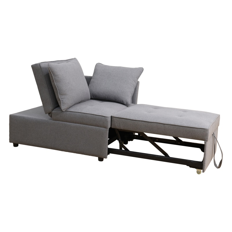Pickup Only--Deep Grey Sackcloth Living Room Sofabed