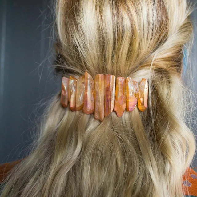 8cm Multicolor Spring Crystal Hairpin Headwear Brown - Shop at LoveMi