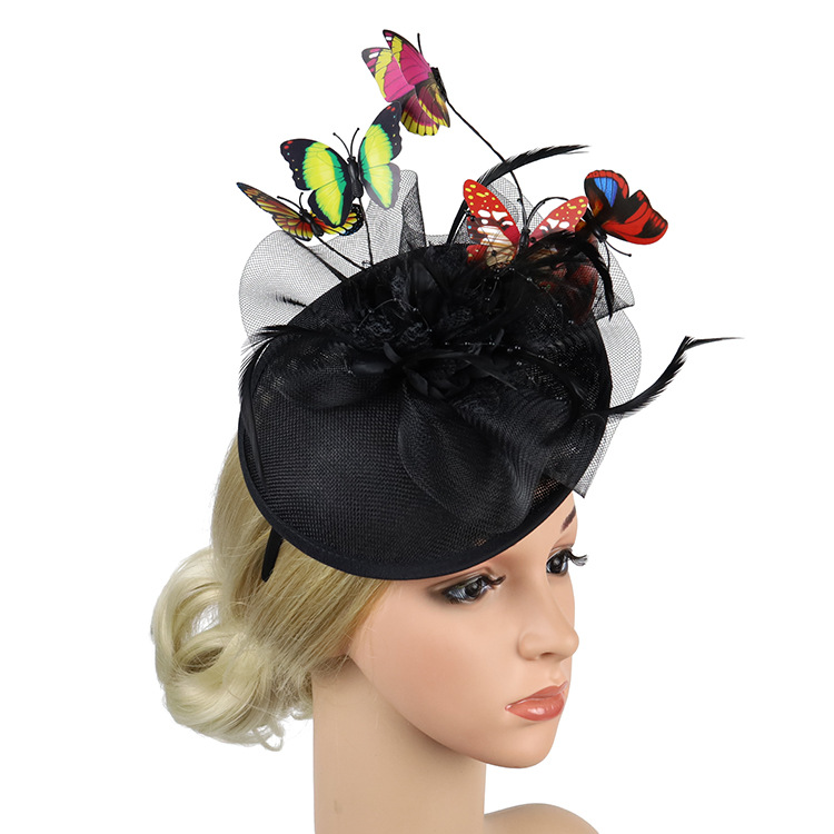 Tea Party Hat Three-dimensional Colorful Butterfly Charm