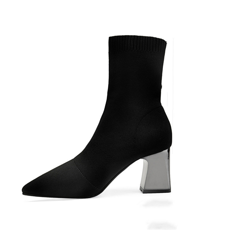 Winter Socks Boots High Heel Women's Shoes