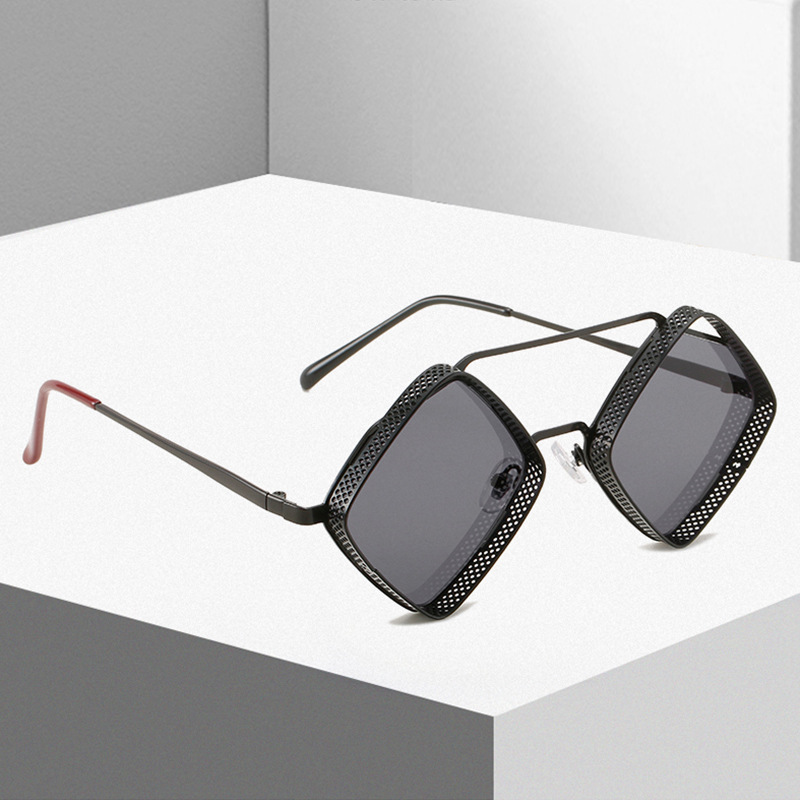 Title 1, Fashion Metal Rhombus Double Beam Sunglasses