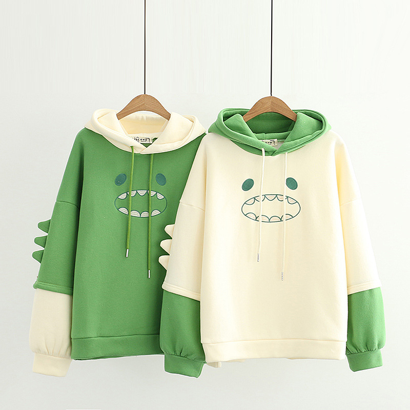 Title 5, Color block warm and fleece hooded sweater