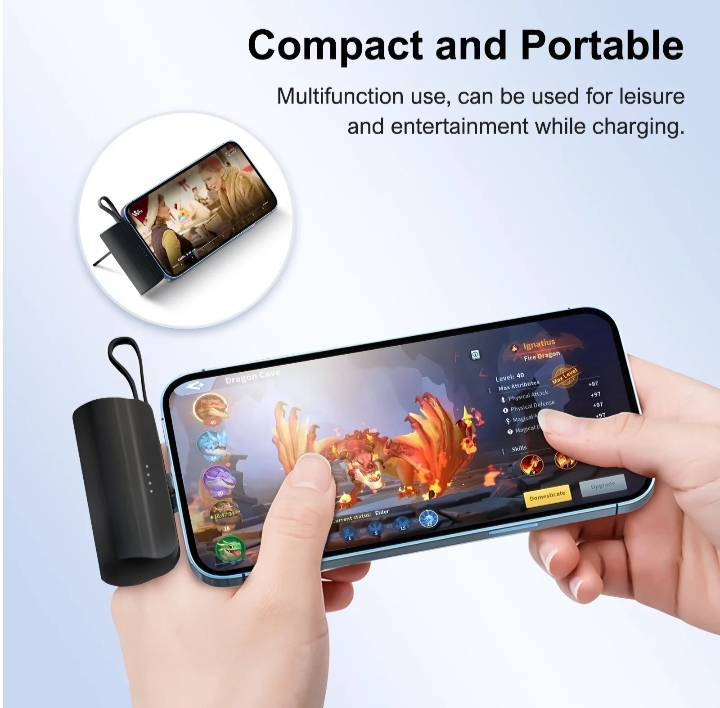 Mini Portable Power Bank Capsule Fast Charging Pocket Size Emergency Battery thumbnail 9