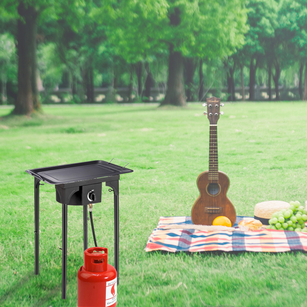 Outdoor Camp Stove High Pressure Propane Gas Cooker Portable Cast Iron Patio Cooking Burner Single Burner 75000-BTU — foto 2