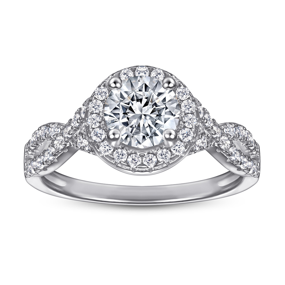 Women's Sterling Silver Ring With Diamonds
