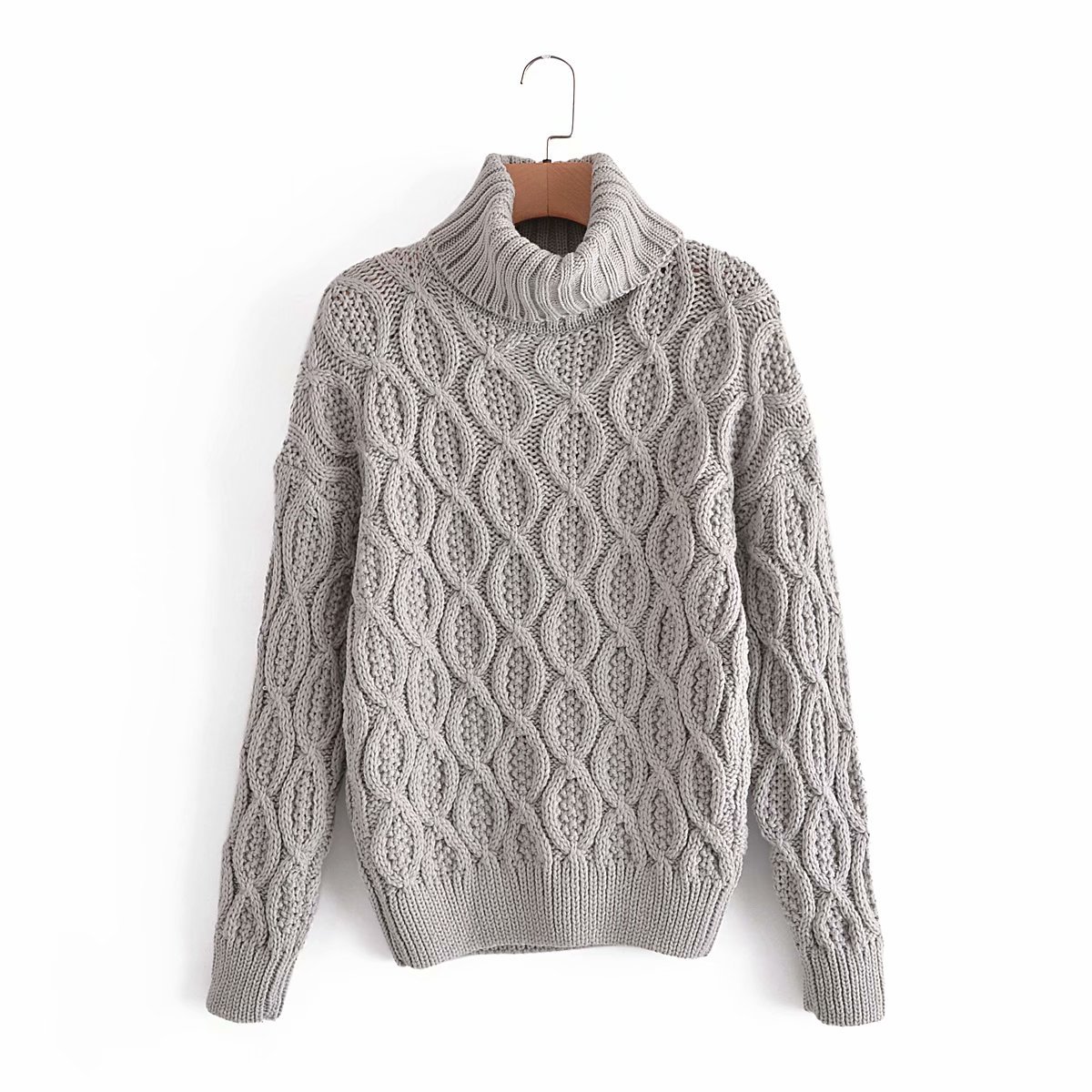 トップス COOTIE Wool High Neck Sweater Gray Chunky Turtleneck - Wolf Grey – Paisley & Gray