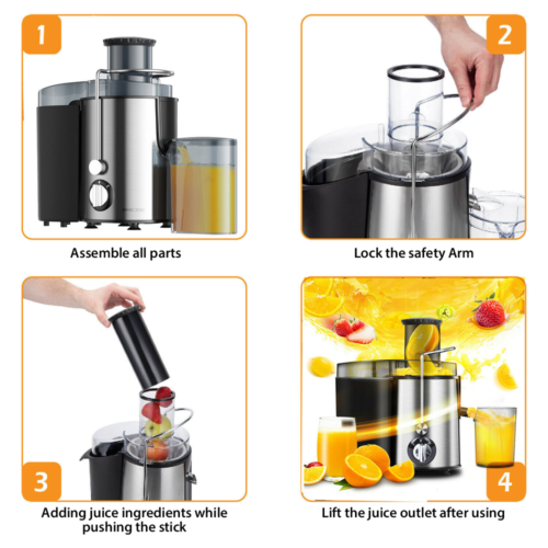 1 000W Juicer Machine Whole Fruit Vegetable Juice Centrifugal Extractor Home — image 11