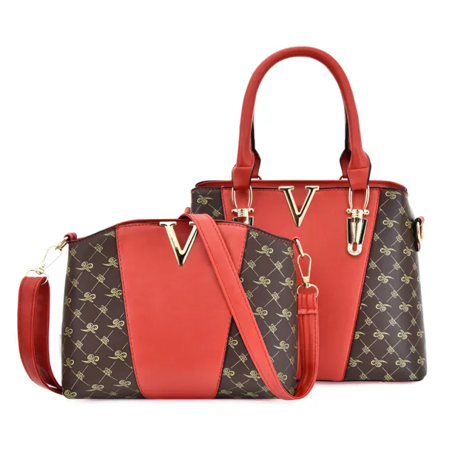 Fashion Handbag Hit Color Printing One Shoulder Messenger Bag Red - Shop at LoveMi