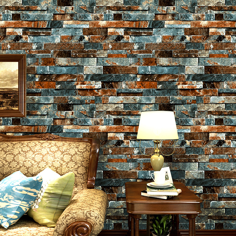 Hall Retro Culture Marble Tile Wallpaper