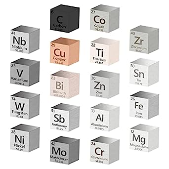 Metal Element Cube High Purity - Periodic Table Of Elements Collection for Element Collections Hobbies - Pure Tungsten Cube - Iron - Aluminum - Bismuth