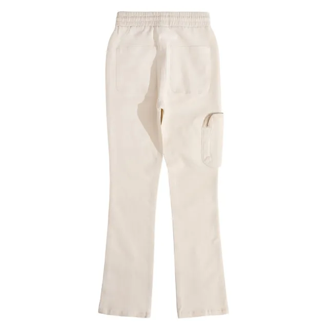 Tide Brand Trousers Slit Casual Pants Street Trend Elastic Waist Trousers White - Shop at LoveMi