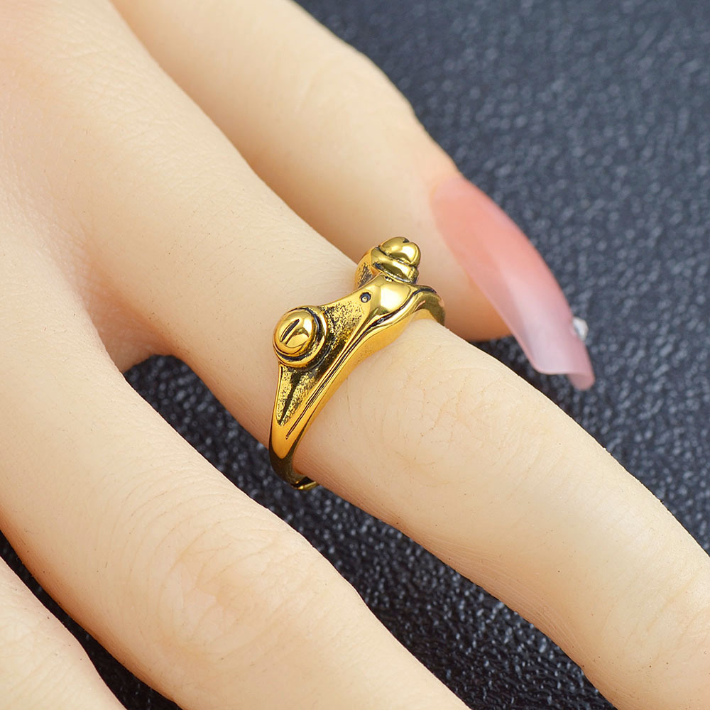 Vintage Frog Ring Gold-plated Golden Toad Animal