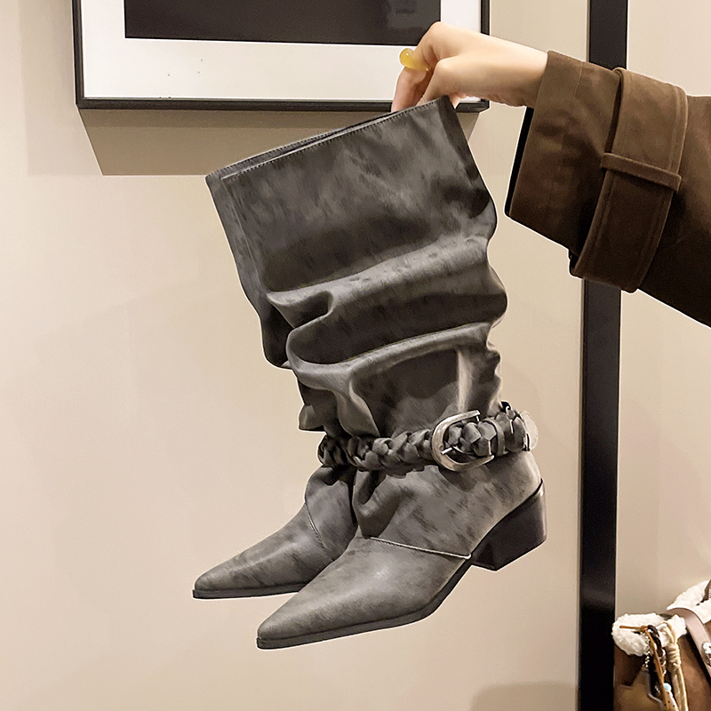 Faux Suede Knee-High Boots, picture 3 of 4