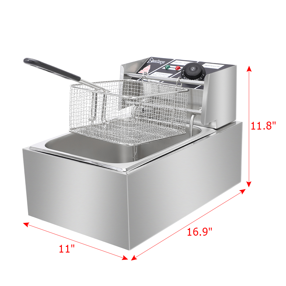 Electric Fryer Silver Stainless Steel Single Cylinder - Image 18