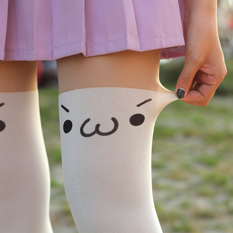 Title 1, Japanese cute kaomoji fake thigh socks