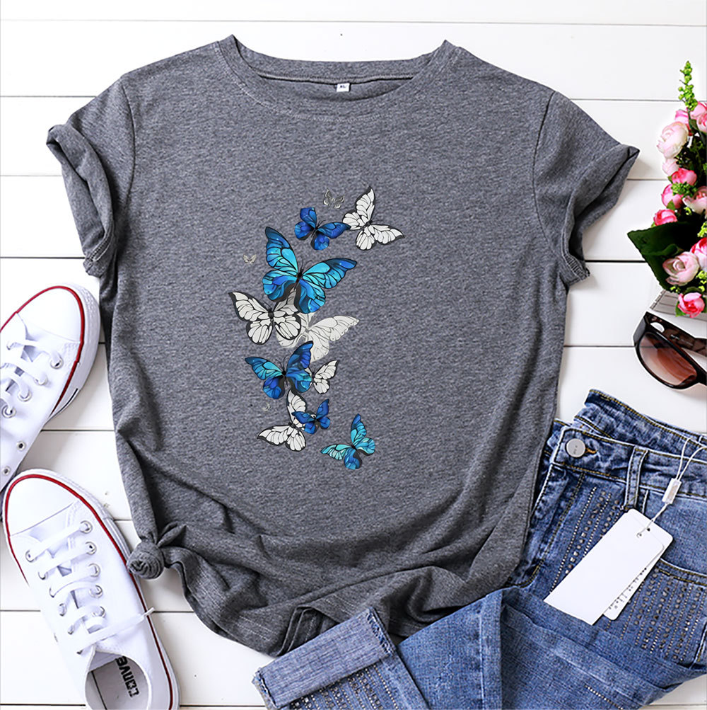 Title 8, Womens fashion flying butterfly print cotton r...