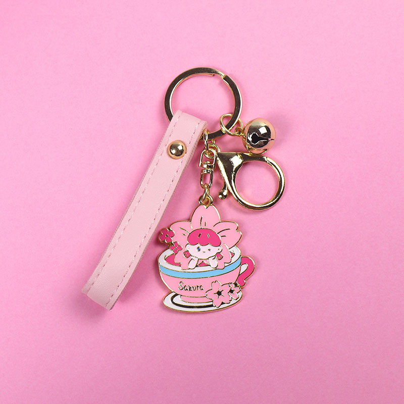 Fashion Personality Cherry Hair Sauce Girl Car Key Chain Teacup - Shop at LoveMi