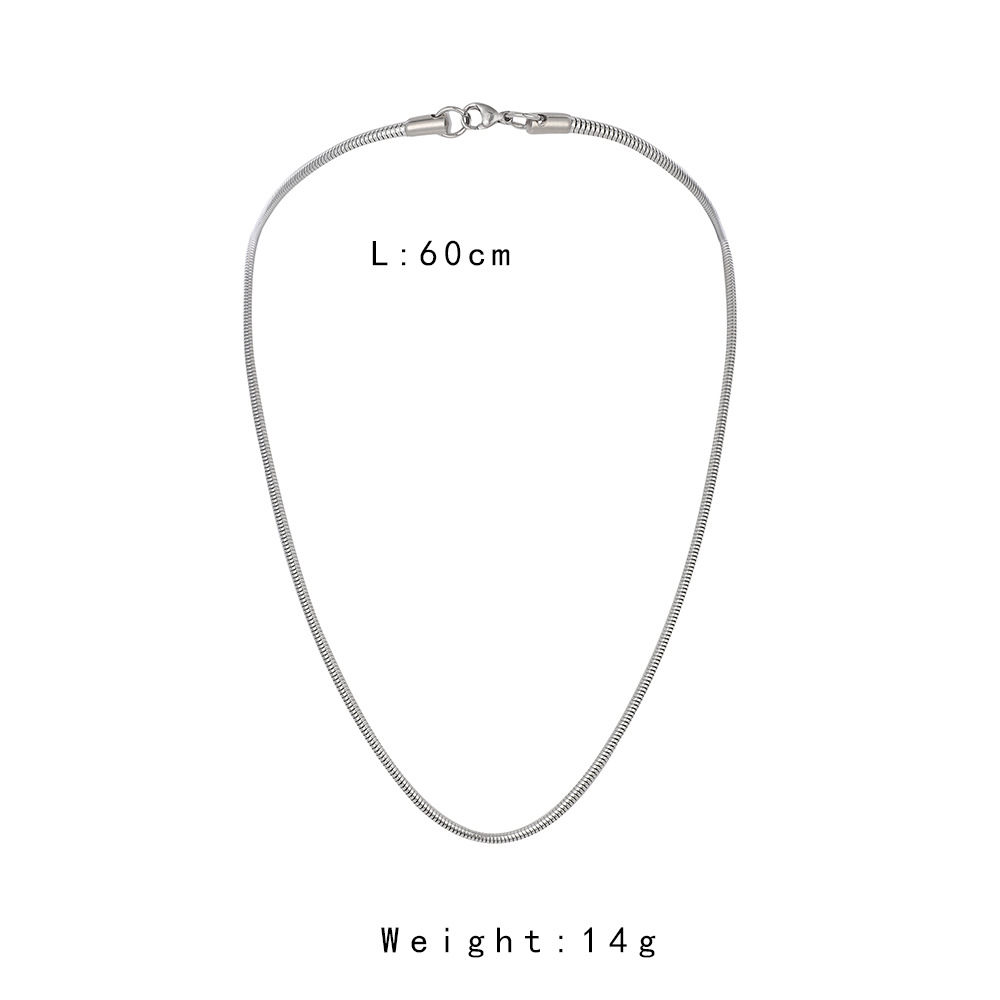 Ins Style Personality Hip-hop Stainless Steel Thick Chain Round Snake Bone Chain