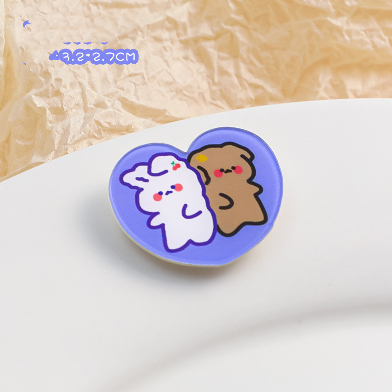 Cartoon Acrylic Brooch Cute Decorative Accessories Lovely Partner - Shop at LoveMi