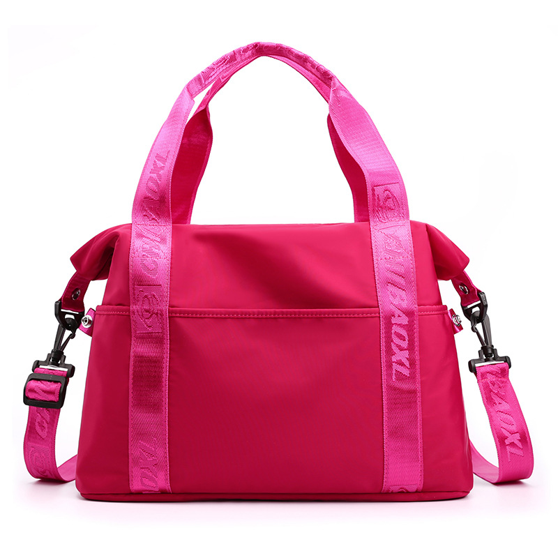 Women's Casual Large Capacity Nylon Oxford Cloth Travel Shoulder Handbag Pink - Shop at LoveMi