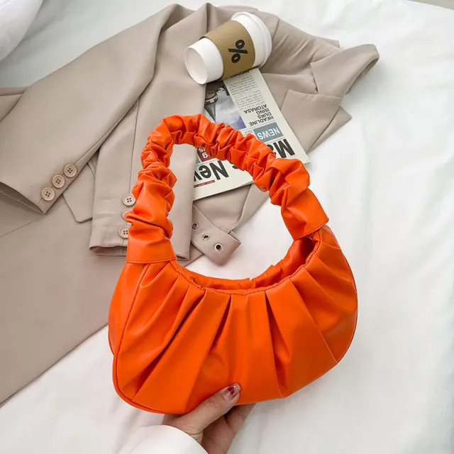 Super Fire Small Bag Cloud Bag Fold Crossbody Underarm Bag Orange - Shop at LoveMi