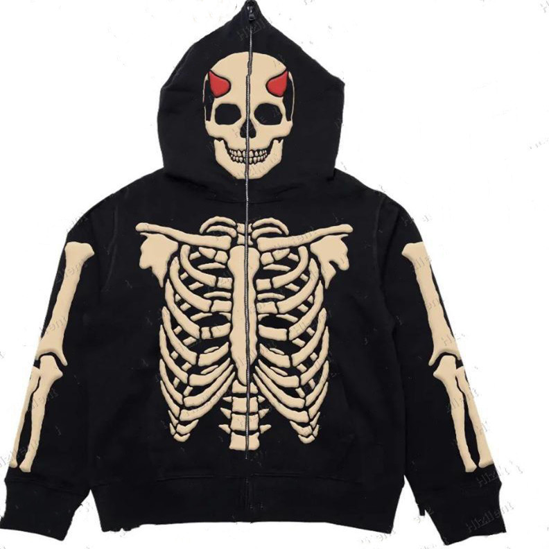 Gothic Dark Top Printed Loose Hoodie