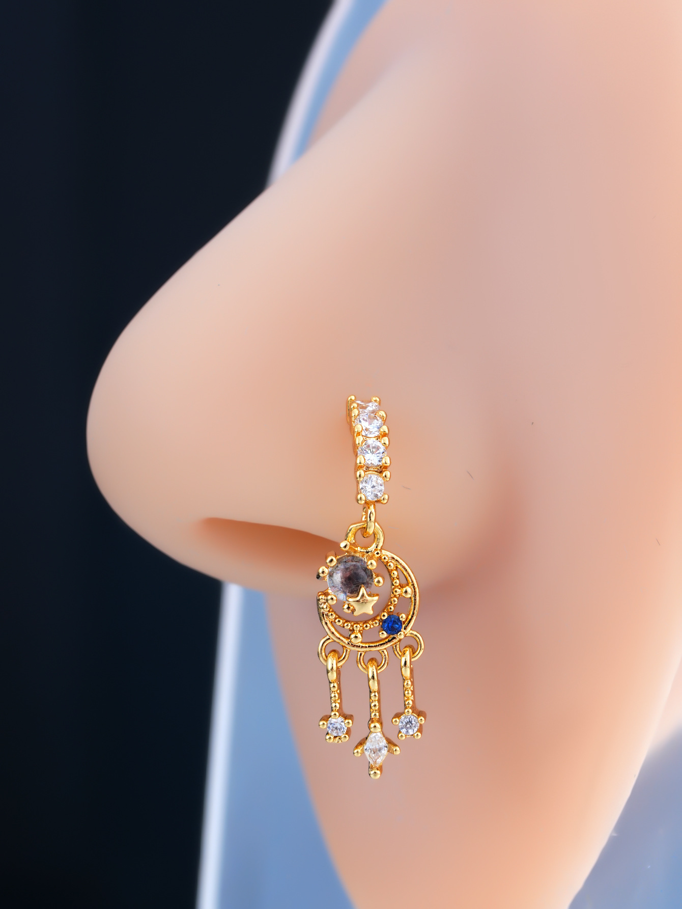 Flower Triangular Heart Butterfly Nose Nail thumbnail 7