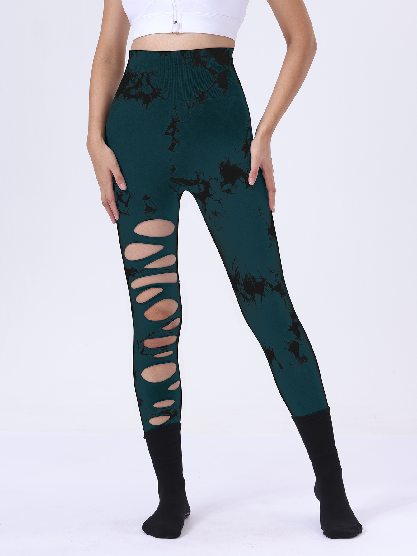 Pantalones Atléticos Levantamiento de Glúteos Yoga Gimnasio, Hueca Control Abdomen Control Deportes Leggings T - Imagen 11 de 19