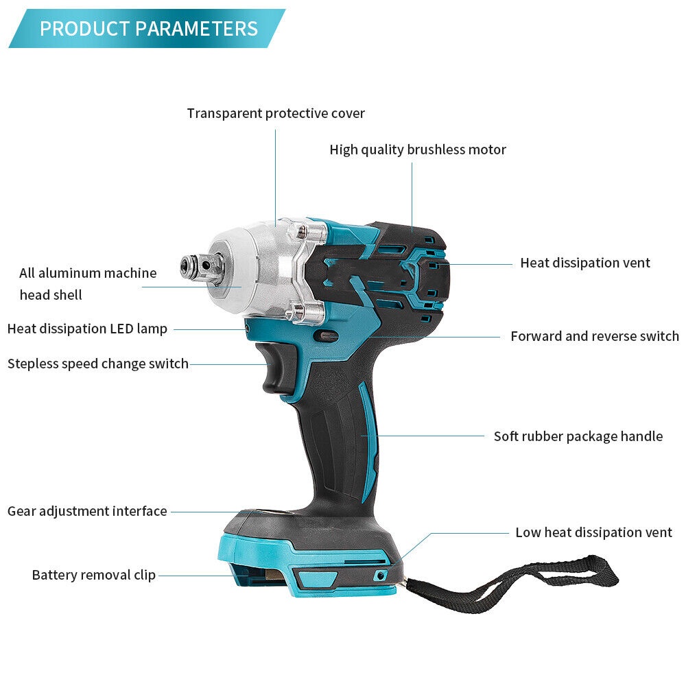 For  18V Cordless Impact Wrench, Brushless Screwdriver, Cordless Impact Wrench, Socket Wrench — foto 9