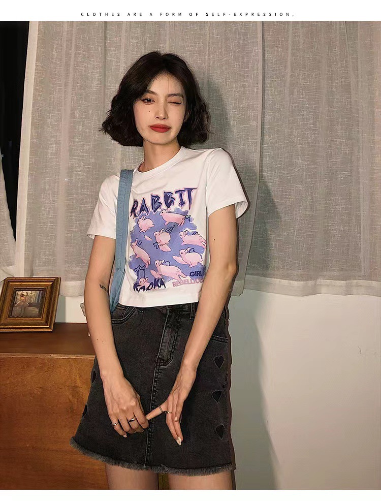 Women's Summer New Wide Fashion Short T-shirt